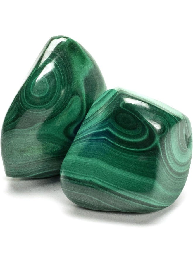 KALIFANO Tumbled Malachite Bundle - AAA+ Jewelry Grade Reiki Crystal Used for Protection and Positive Change - Piedras Caidas for Wicca/Healing (Family Owned) - Image 1